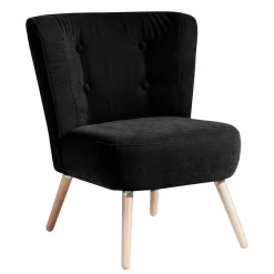 Retro Polstersessel in Schwarz Velours - Adaliz