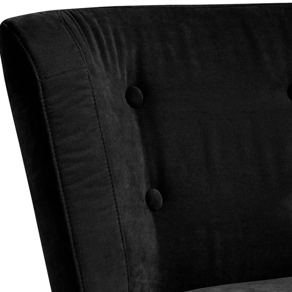 Retro Polstersessel in Schwarz Velours - Adaliz