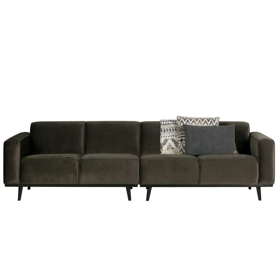 Retro Samt Sofa in Dunkelgrün Italiano mit 280cm