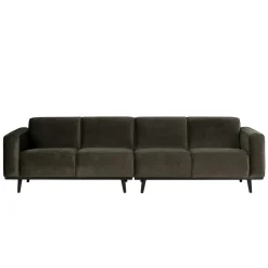 Retro Samt Sofa in Dunkelgrün Italiano mit 280cm
