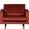 Retro Samtsessel in Rotbraun - Enzing