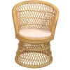 Retro Sessel aus Geflecht Rattan Natur - Garzone