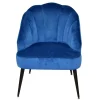 Retro Sessel in Blau Samt & Schwarz - Didesco