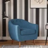 Retro Sessel in Blau und Walnuss Braun - Enlina
