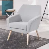 Retro Sessel in Silbergrau Velours - Desaros