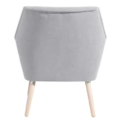 Retro Sessel in Silbergrau Velours - Desaros