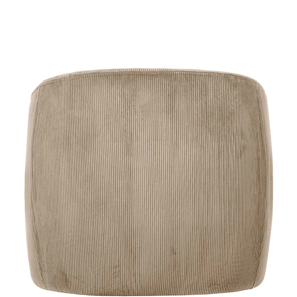 Retro Style Cord Sessel in Beige - Evilla