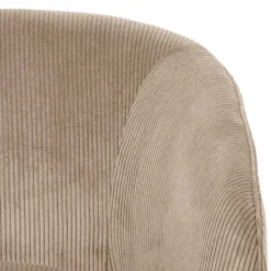 Retro Style Cord Sessel in Beige - Evilla
