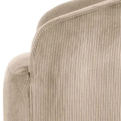 Retro Style Cord Sessel in Beige - Evilla