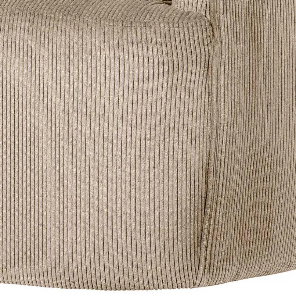 Retro Style Cord Sessel in Beige - Evilla