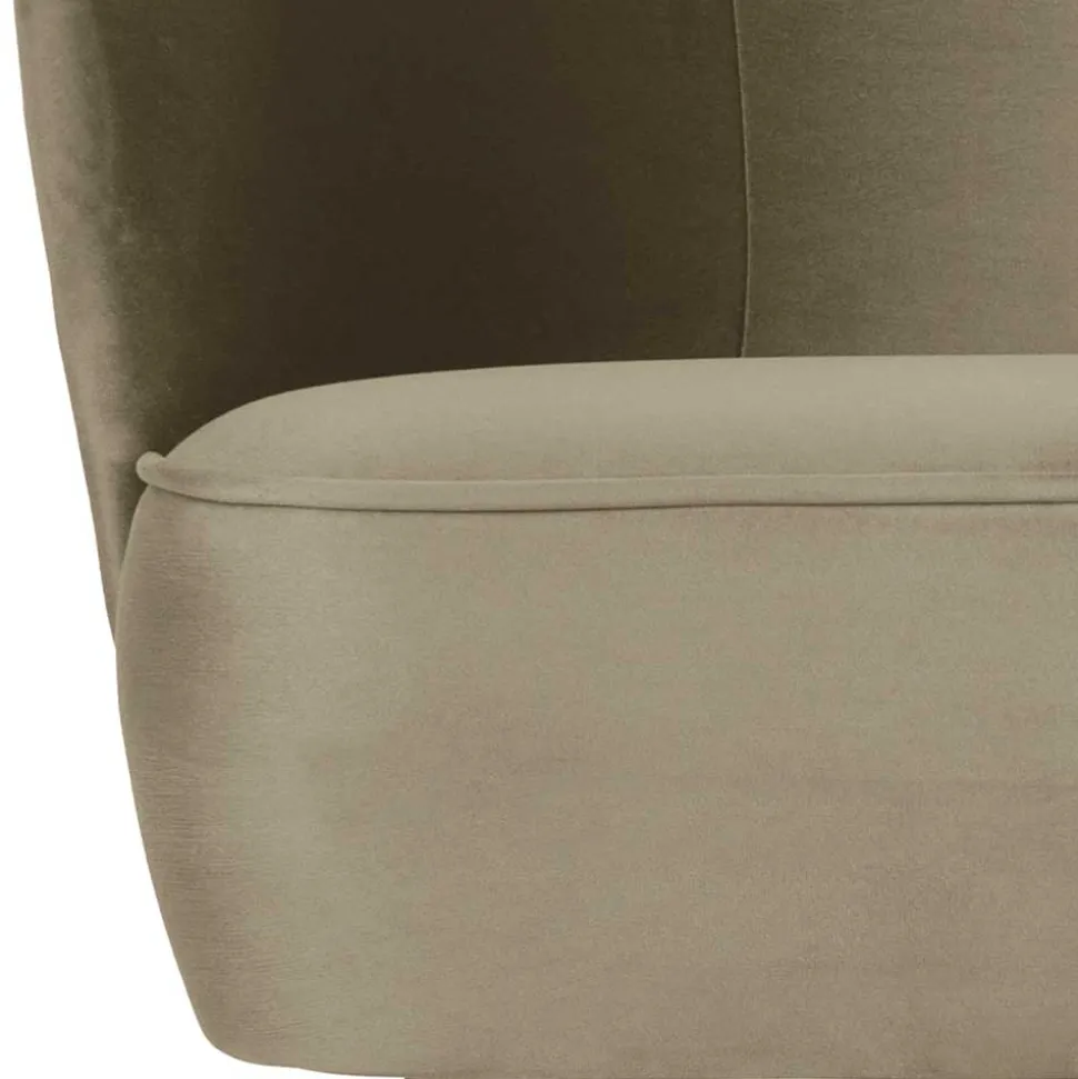 Retro Style Sessel in Khaki Samtbezug - Cuba