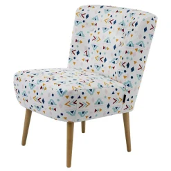 Retro Style Sessel mit gemustertem Stoffbezug - Veressa