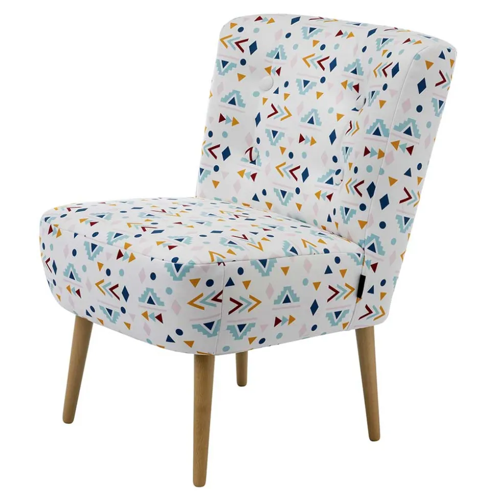 Retro Style Sessel mit gemustertem Stoffbezug - Veressa