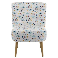 Retro Style Sessel mit gemustertem Stoffbezug - Veressa