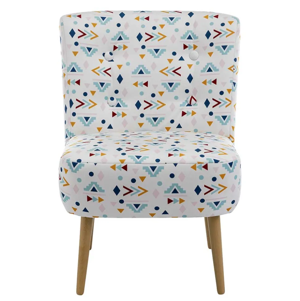 Retro Style Sessel mit gemustertem Stoffbezug - Veressa