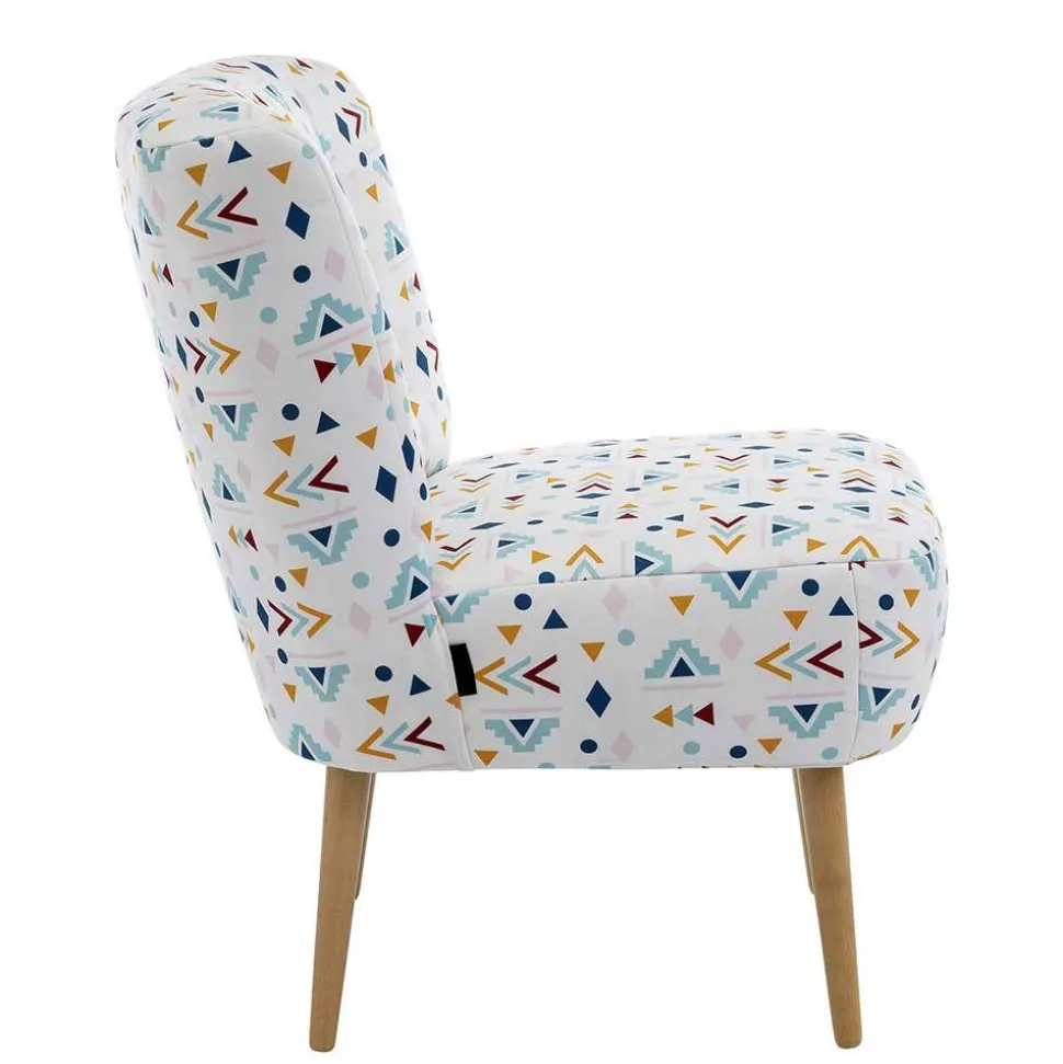 Retro Style Sessel mit gemustertem Stoffbezug - Veressa
