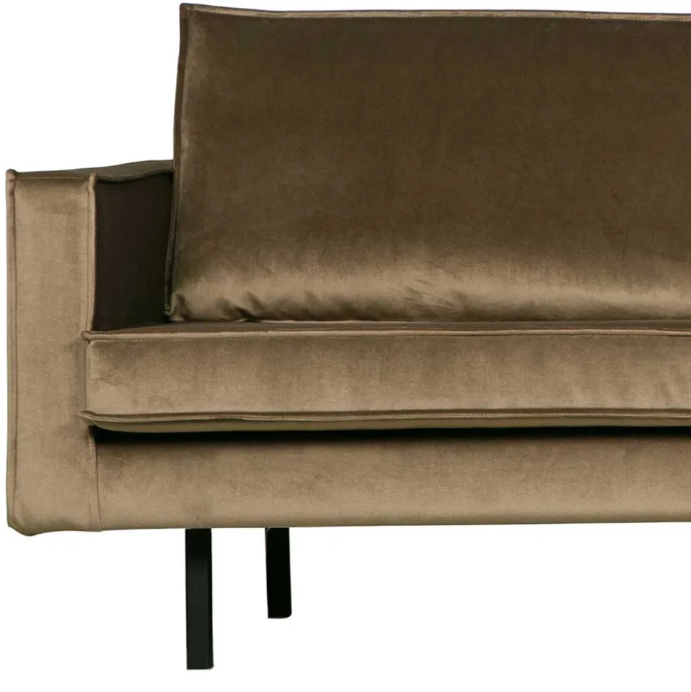 Retro Velvet Ecksofa in Taupe - Museo