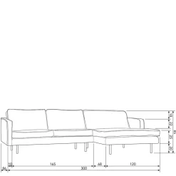 Retro Velvet Ecksofa in Taupe - Museo