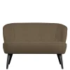 Retro Wohnzimmersofa in Hellbraun Plüsch - Kermita