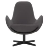 Retrodesign Sessel in Dunkelgrau Webstoff - Ivany