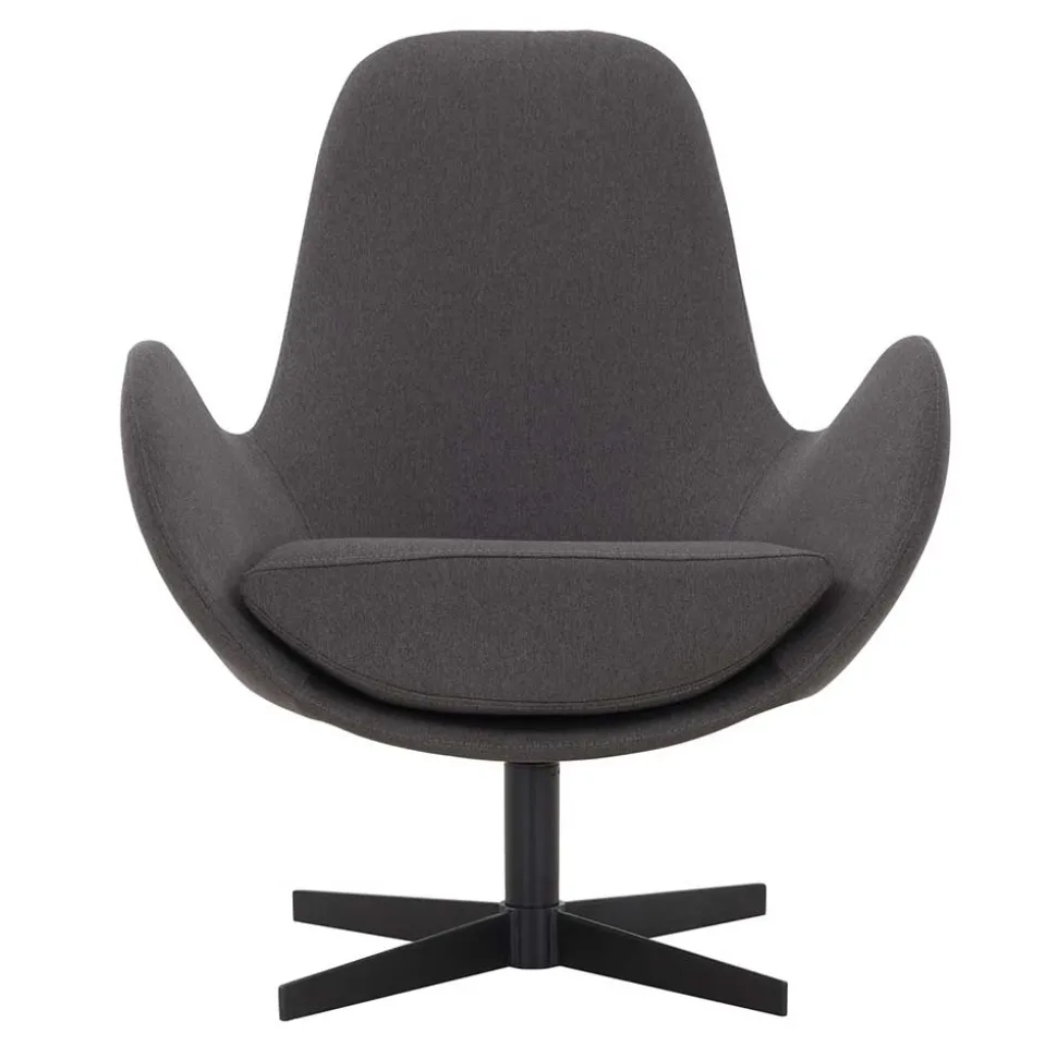 Retrodesign Sessel in Dunkelgrau Webstoff - Ivany
