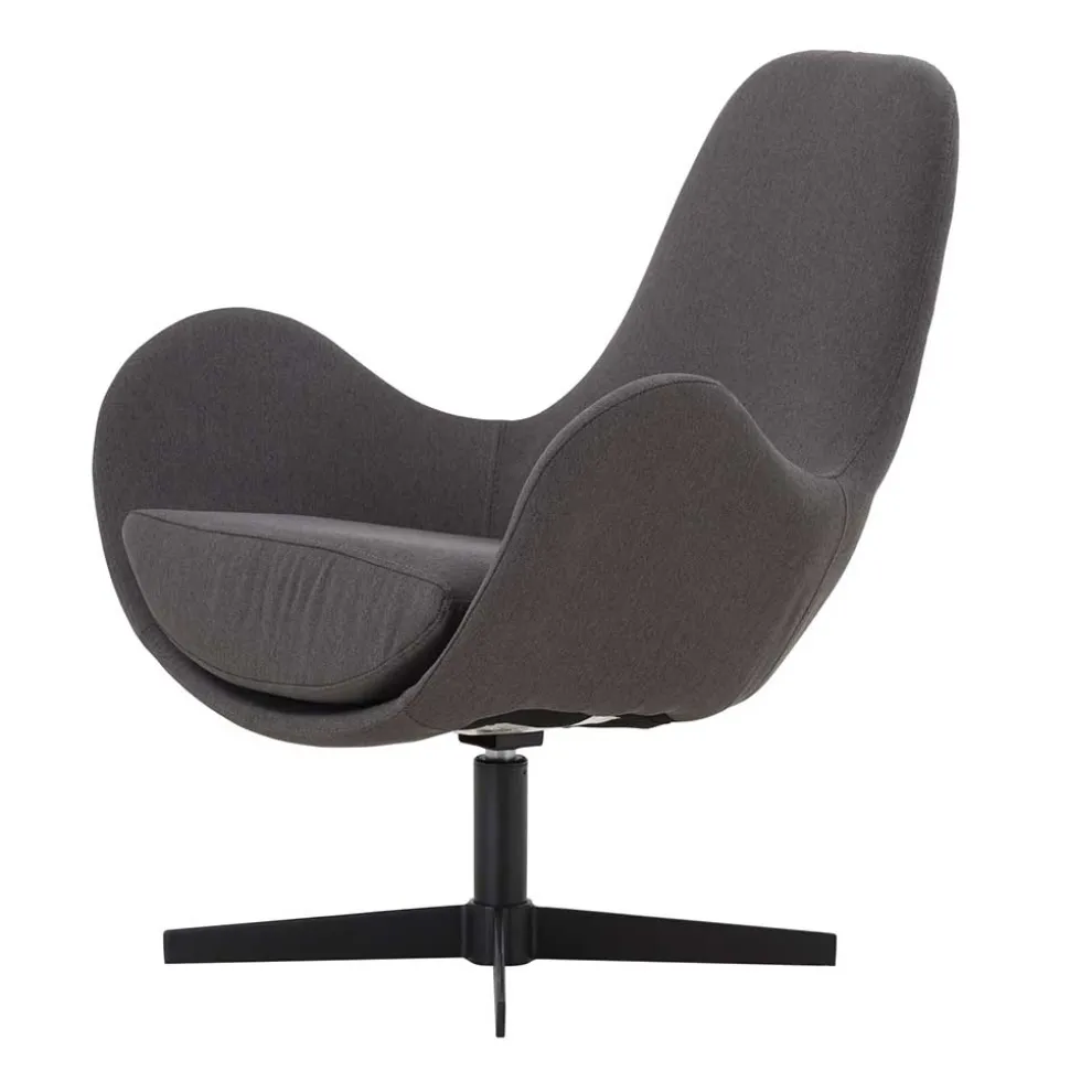 Retrodesign Sessel in Dunkelgrau Webstoff - Ivany