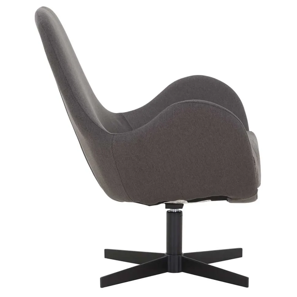 Retrodesign Sessel in Dunkelgrau Webstoff - Ivany