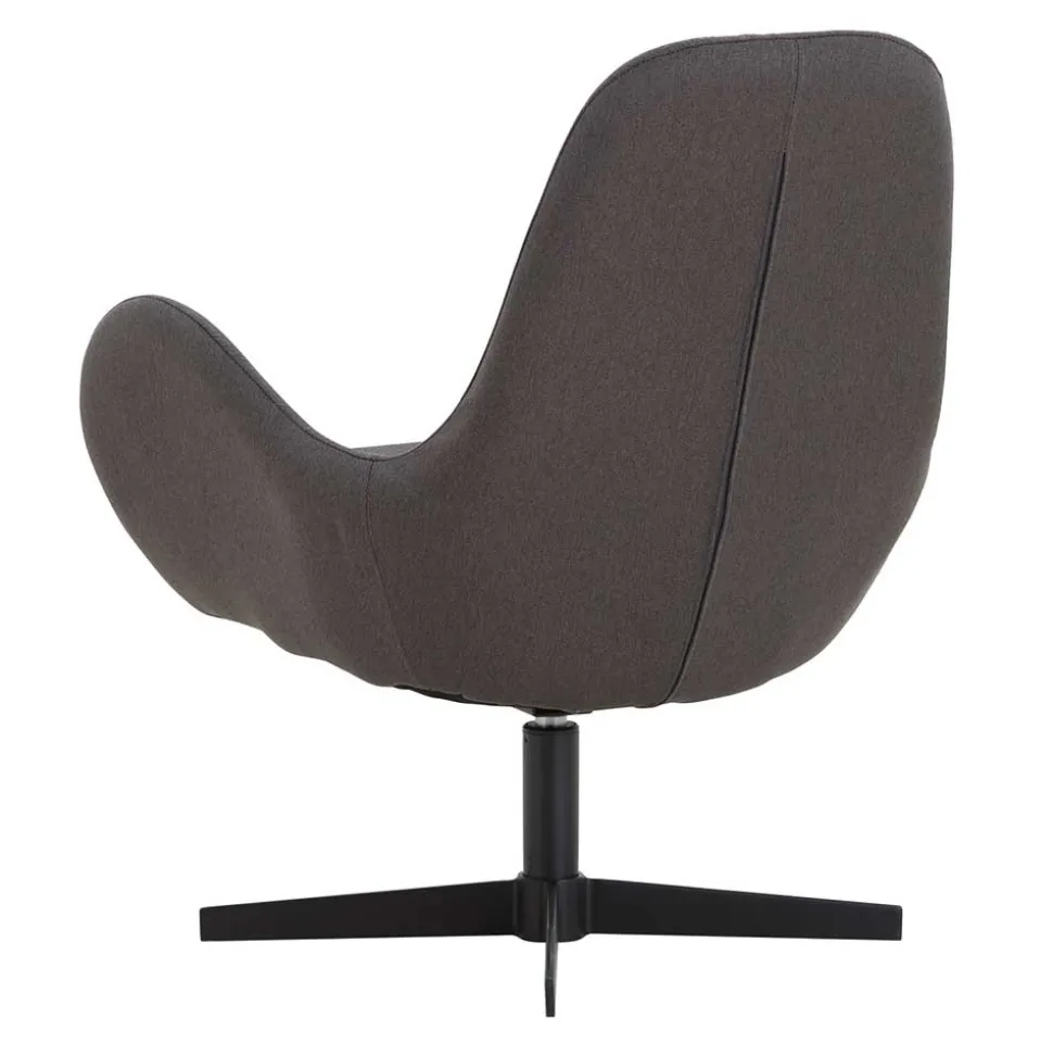 Retrodesign Sessel in Dunkelgrau Webstoff - Ivany