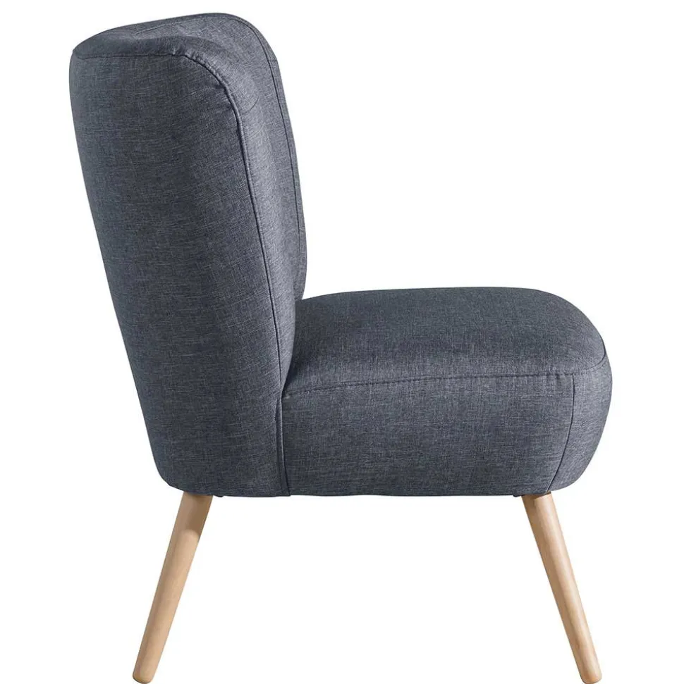 Retro-Sessel in Jeansblau Stoff - Florida