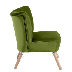 Retrosessel in Oliv Grün Samtvelours - Stevard