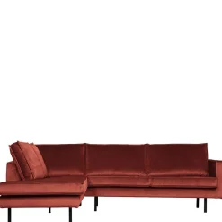 Retrosofa in L-Form in Kastanienbraun - Enzing