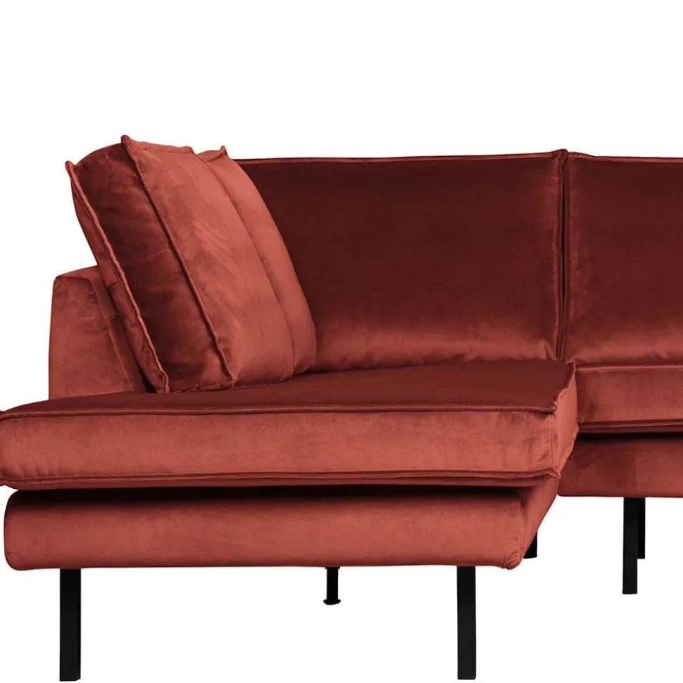 Retrosofa in L-Form in Kastanienbraun - Enzing