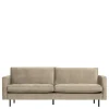 Retrosofa mit drei Sitzplätzen in Khaki - Afeiro