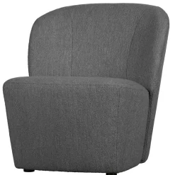 Retrostil Sessel aus Boucle-Stoff Dunkelgrau - Negro