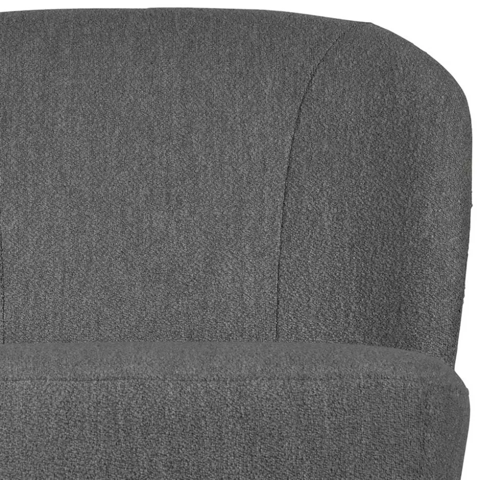 Retrostil Sessel aus Boucle-Stoff Dunkelgrau - Negro