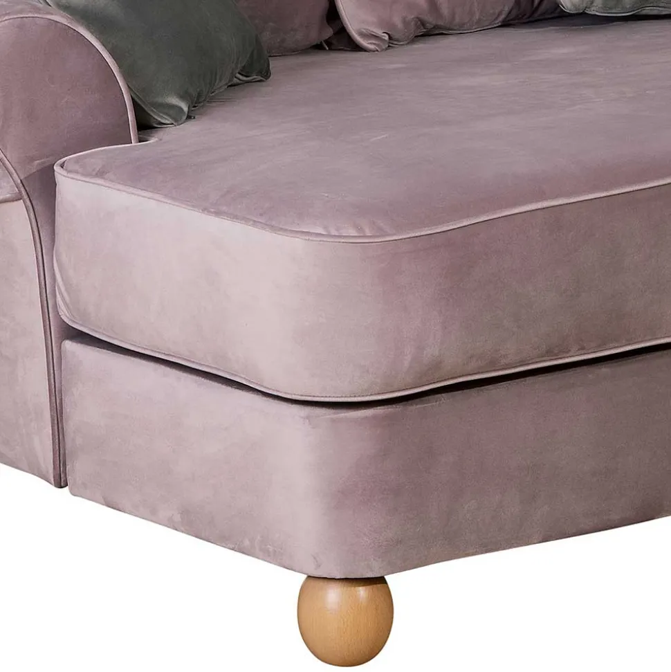Rosa Komfortsessel mit Fußhocker - Garcia