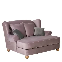 Rosa Komfortsessel mit Fußhocker - Garcia