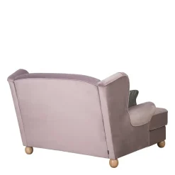 Rosa Komfortsessel mit Fußhocker - Garcia