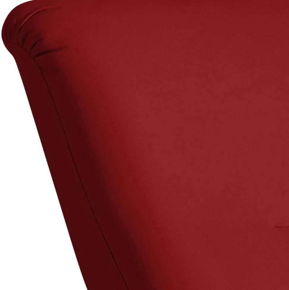 Roter Kunstledersessel mit Buche Beinen - Systrem