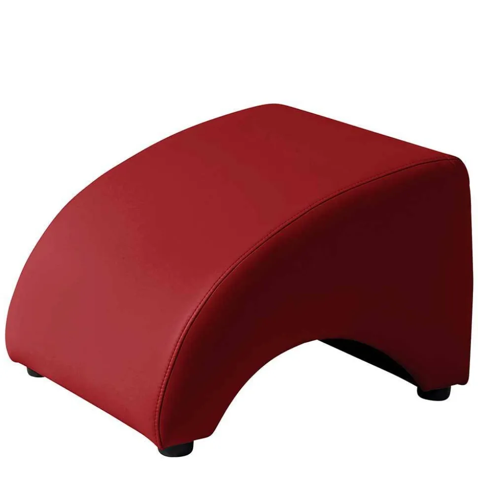 Roter Kunstledersessel mit Buche Beinen - Systrem