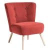 Roter Loungesessel aus Velours - Porecca