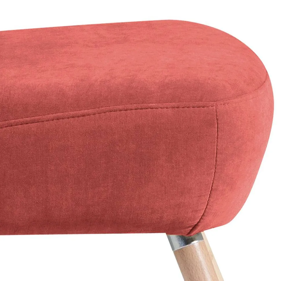 Roter Loungesessel aus Velours - Porecca