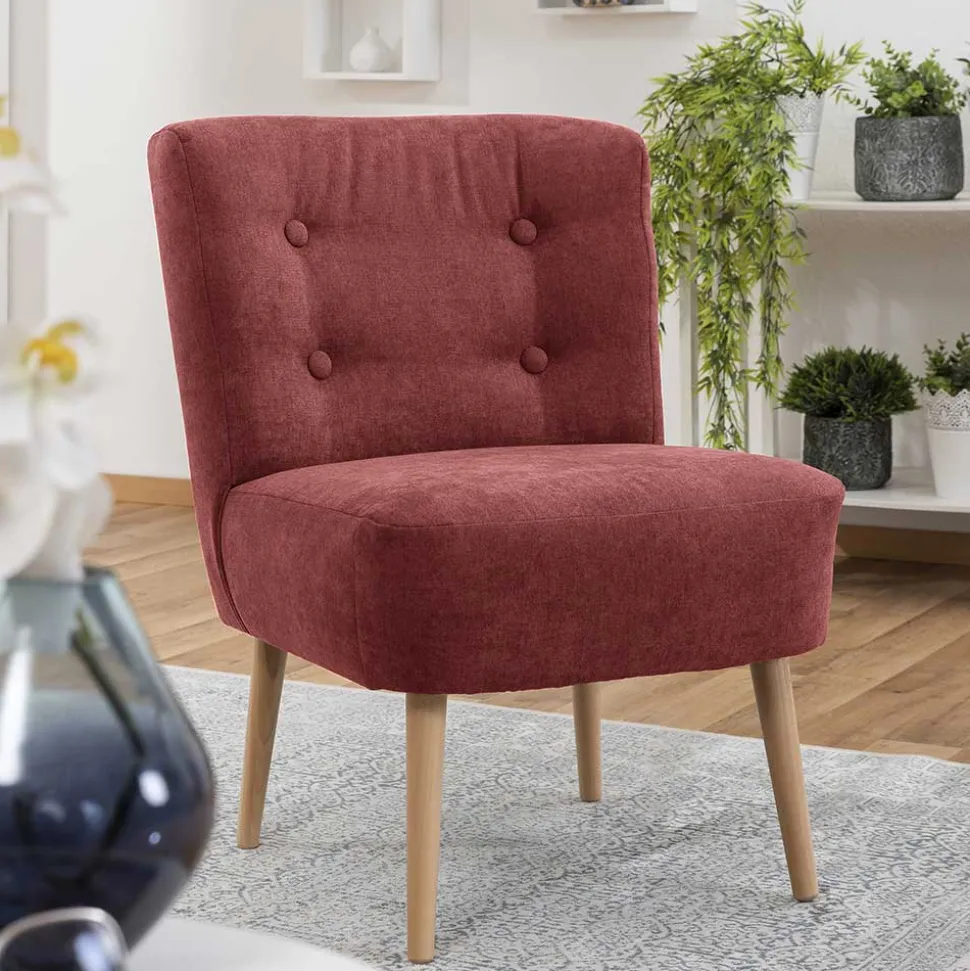 Roter Polstersessel im Retrostil - Jitalca