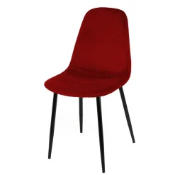 Roter Schalenstuhl mit Samtbezug - Yetarra (4er Set)