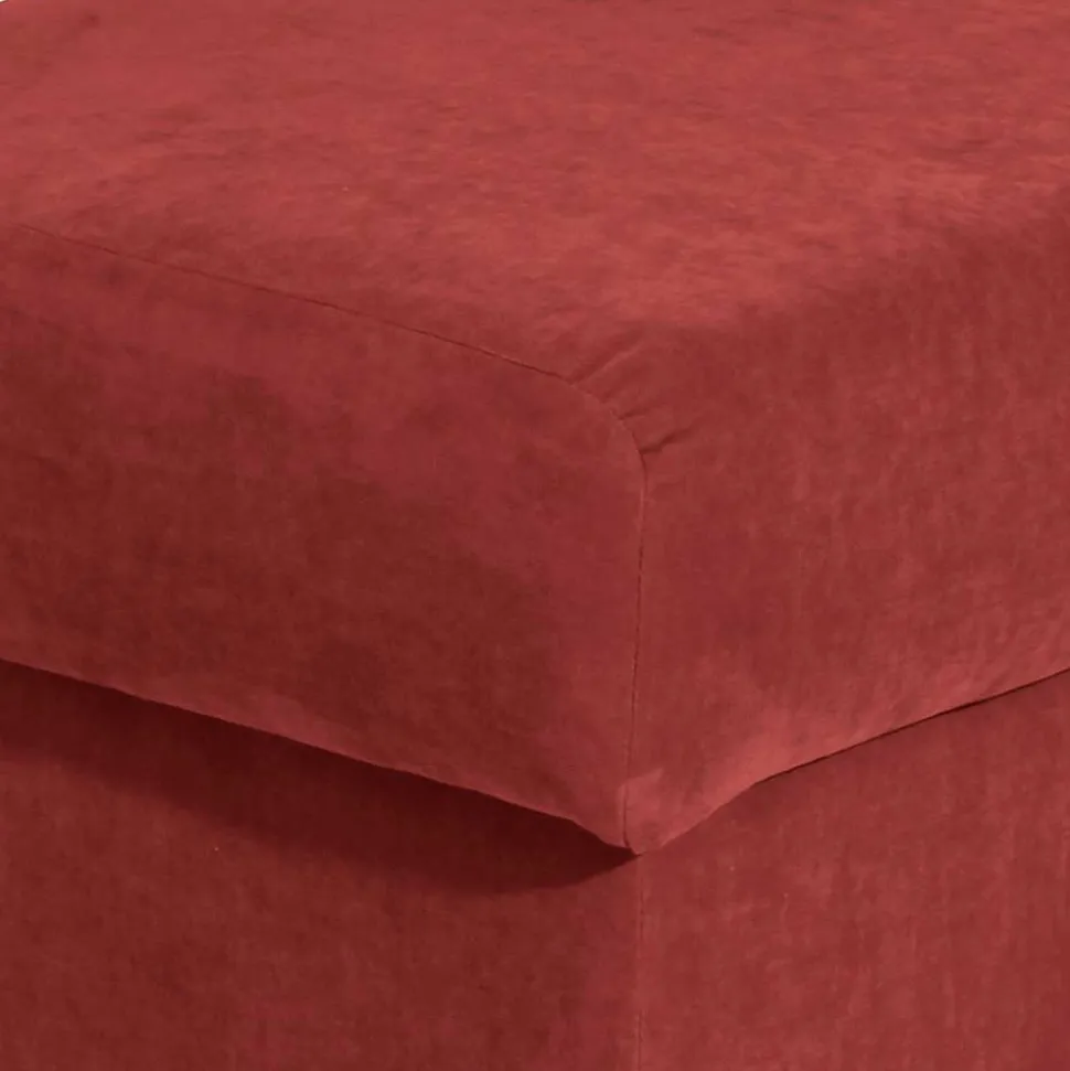 Roter Sessel mit Ohren aus Velours - Jamey