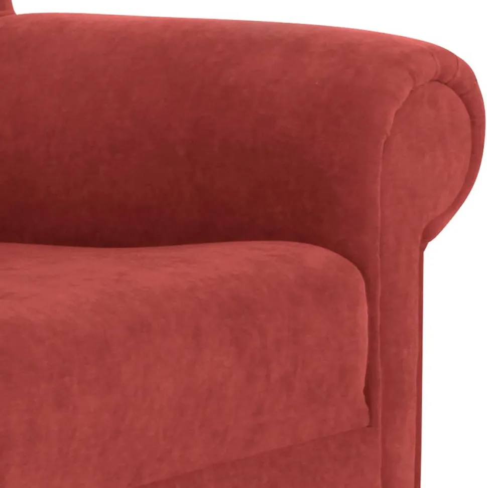 Roter Sessel mit Ohren aus Velours - Jamey