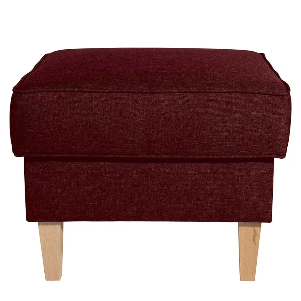 Roter Wohnzimmerhocker mit Stoffbezug - Lacaza