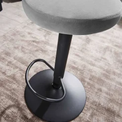 Runder Barhocker mit Samtsitz Grau - Claudie