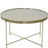 Runder Couchtisch mit Spiegelglas Platte - Justina