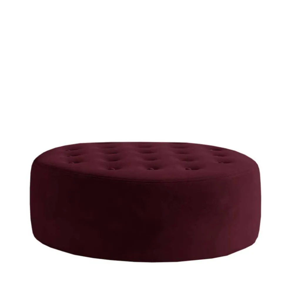 Runder Hocker aus mattem Samt - Bondo